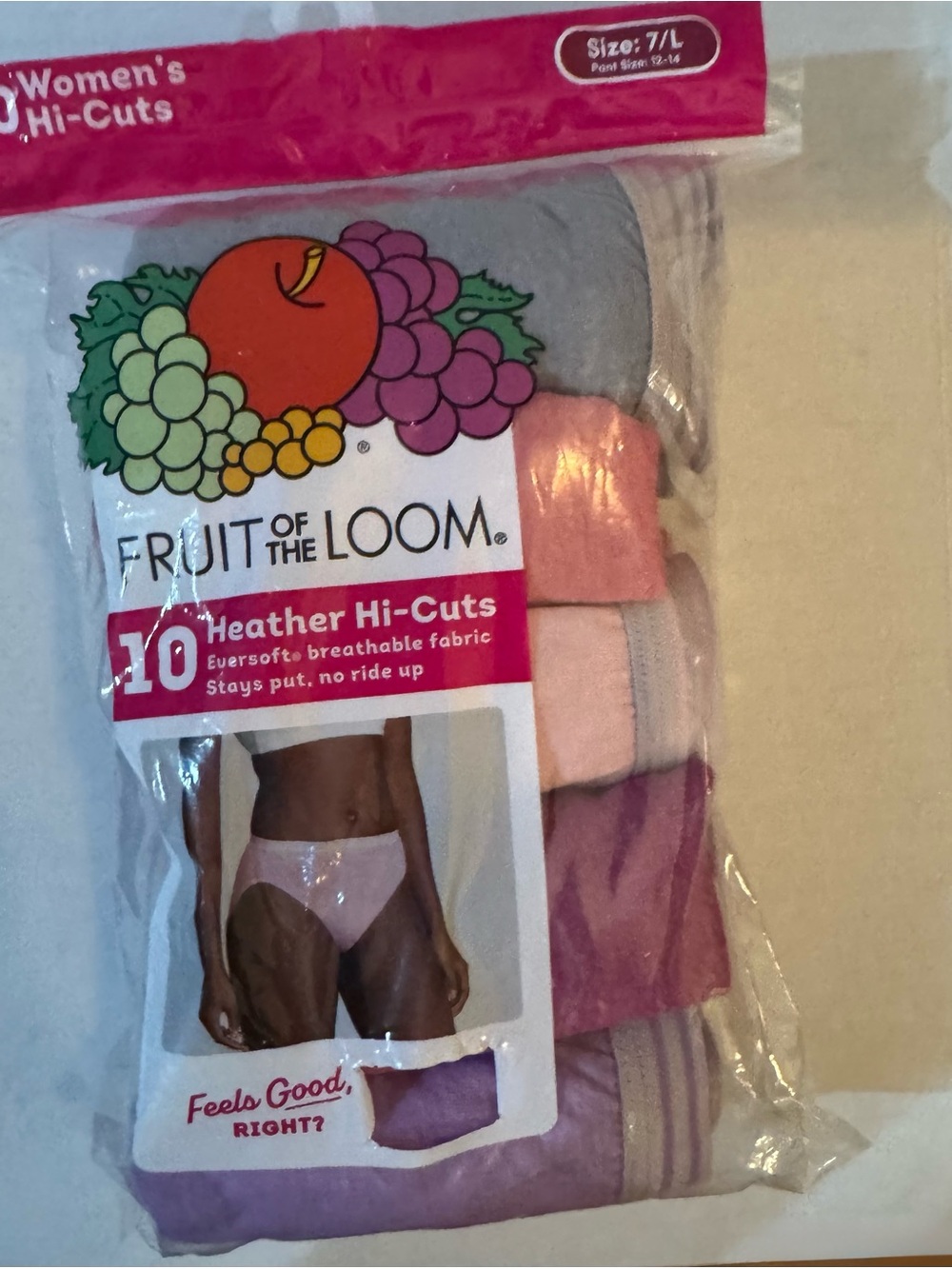 Fruit of the Loom Women's Cotton Hi-Cut Brief Underwear, 10-Pack - Picture 2 of 3